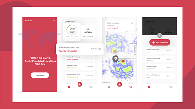 COVID-19 Heatmap App. app application coronavirus covid19 heatmap ui ui design uiux ux uxdesign