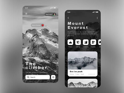 Mountaineering APP app design icon ui ux