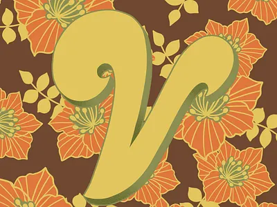 36 days of Type V 36daysoftype 36daysoftype07 70sdesign 70sscript graphic designer hand drawn type hand lettering illustration illustrator lettering typography