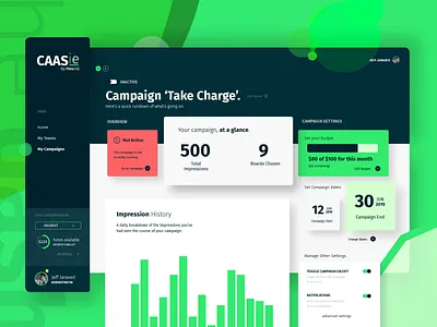 CAASie - Outdoor Ad Campaign Dashboard advertising billboard billboards branding caasiebot dashboard dashboard design design flat illustration ui ux web app design