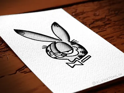 #06 Garfield alana tomlin alanatomlin american traditional bunny cat garfield ink painting logo playboy playboy bunny tattoo traditional tattoo