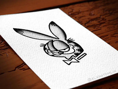 #06 Garfield alana tomlin alanatomlin american traditional bunny cat garfield ink painting logo playboy playboy bunny tattoo traditional tattoo