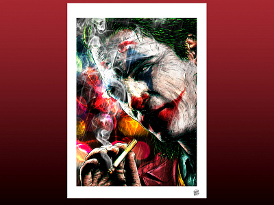 Smoking Joker Pt. 03 arthur fleck artprint clown cosplay dccomics dceu digitalart fanart gotham illustration joaquin phoenix joker joker 2019 joker movie jokerart makeup rain raining smoke smoking