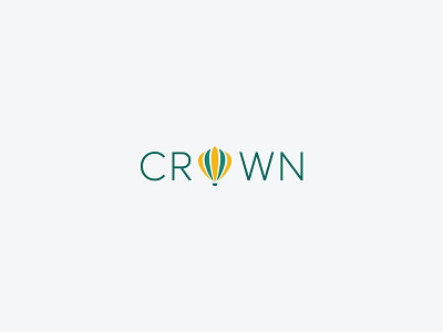 Crown Logo | Hot Air Balloon Logo air air balloon challenge creative logo crown logo green logo illustration logo manwar007 minimal modern logo yellow logo