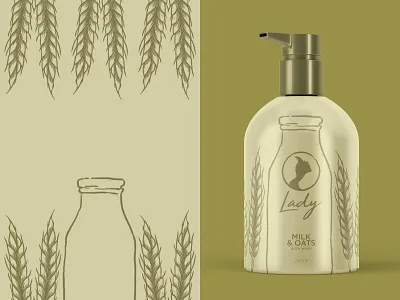 Milk and Oats Body Wash body care body wash illustration art milk oats package design