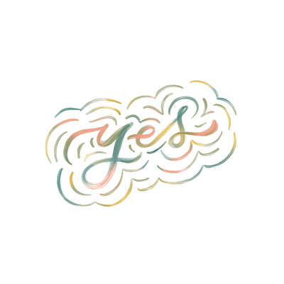 Yes brush calligraphy calligraphy color colorful design hand lettering happy illustration lettering procreate procreate art procreate brush rainbow yes