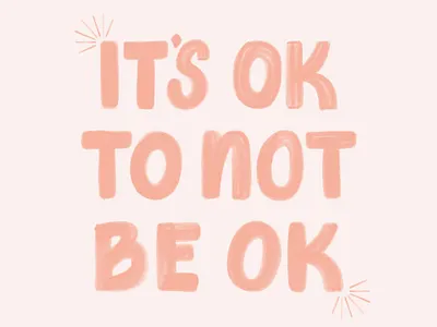 ItsOk anxiety brush calligraphy brushy calligraphy color depression design hand lettering insomnia lettering mental health mental health awareness ok procreate art procreate design procreate lettering