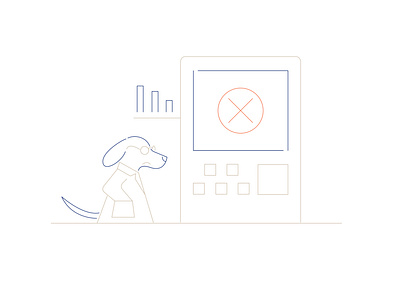 Science Hound Illustration blue branding broken line canine design genes illustration monoline orange research science science illustration single line tech
