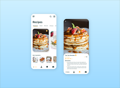 Thai Tea Pancakes app design minimal pancakes thai food ui ux uxui