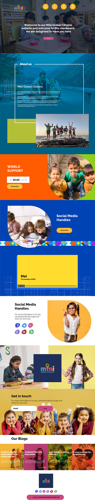 Kids NGO website Template 2020 adobe xd bangladesh creativerafat kids kids app kids ngo website template kids ngo website template maxrafat ui