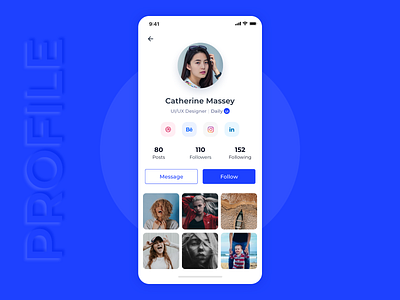 DailyUI Challenge #06: Social Profile daily 100 challenge daily ui daily ui 006 daily ui challange daily ui challenge daily ui profile dailyui dailyui 006 dailyui 006 profile dailyui profile dailyuichallenge neomorphism neomorphism design profile profile page profile page design profile ui profile view social app social profile