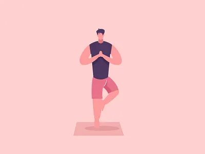 Yoga 2d character dribbble identity illustration inspirations minimal shot simple vector