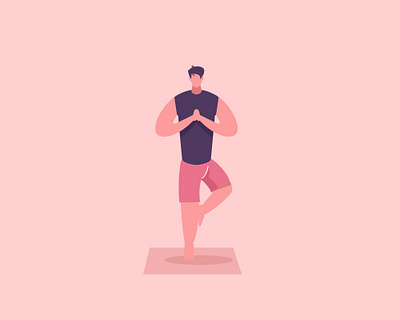 Yoga 2d character dribbble identity illustration inspirations minimal shot simple vector