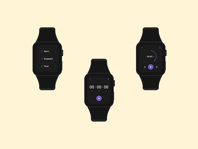 Timer app for Smart Watch - XD Daily Challenge app clean dailyui dark design smart smartwatch timer ui ux watch xd xddailychallenge