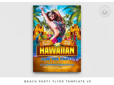 Beach Party Flyer Template V5 bash beach beach party blue lagoon day design exotic flyer flyer template holidays island night party poster photoshop print psd sexy summer tropical vacation