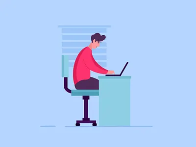 Work From Home 2d character dribbble flat design illustration inspirations minimal shot simple vector work