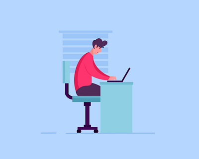 Work From Home 2d character dribbble flat design illustration inspirations minimal shot simple vector work