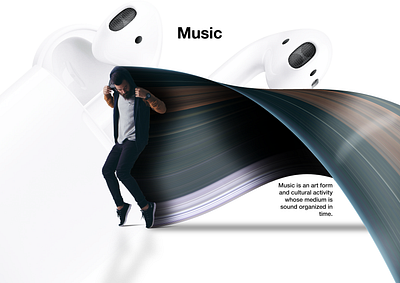 No day without music. airpods collage art dancer design music photoshop poster design waveform