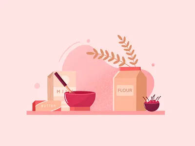 Cupcake Ingredients 2d cupcake dribbble flat design illustration ingredients inspirations minimal shot simple vector