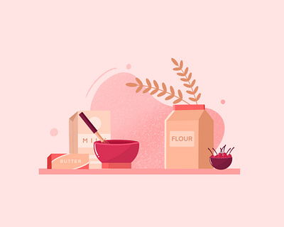 Cupcake Ingredients 2d cupcake dribbble flat design illustration ingredients inspirations minimal shot simple vector