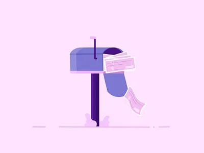 Mailbox 2d cheque dribbble flat design identity illustration inspirations mailbox shot simple vector