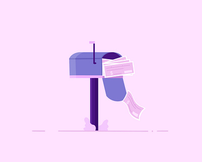 Mailbox 2d cheque dribbble flat design identity illustration inspirations mailbox shot simple vector