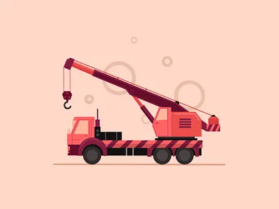 Crane Truck 2d crane dribbble flat design icon illustration inspirations minimal shot simple truck vector