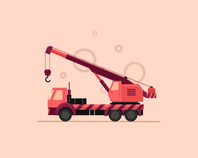 Crane Truck 2d crane dribbble flat design icon illustration inspirations minimal shot simple truck vector