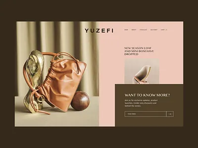Yuzefi Newsletter design digital ecommerce fashion home page homepage design sketch ux ui web webdesign website