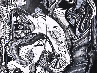 Fascinations Galore abstract art art charcoal creatures dali drawing illustration salvador dali surrealism