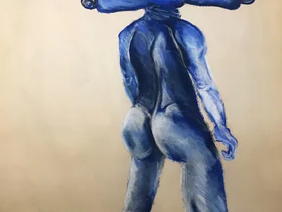 Sink or Swim art charcoal colored charcoal drawing illustration life drawing pastels