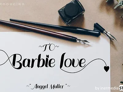 Barbie Love branding caligraphy font font illustration modern font script swash typogaphy vector vintage wedding invitation