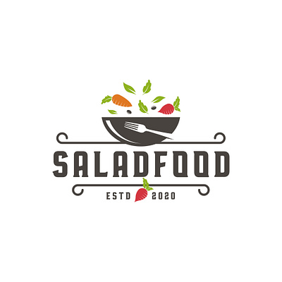 Salad Food Logo Template brand identity branding carrot clean design emblem logotype freelance logo designer freepik fresh fruit green healthy food leaf logo design logo template restaurant logo salad stock logo vector vegan food vegetable vegetarian