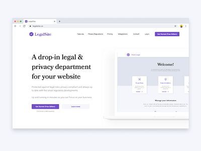 LegalSite ccpa gdpr header homepage landing landingpage legal privacy ui uiux ux web webdesign