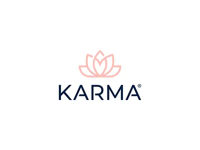 Karma boutique logo brand branding design fashion flower heart icon identity karma logo lotus mark minimal