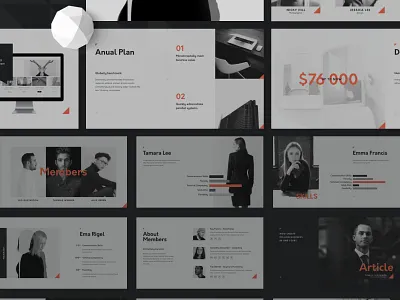 C O R P brand branding creative illustration layout minimal powerpoint powerpoint template presentation slide template