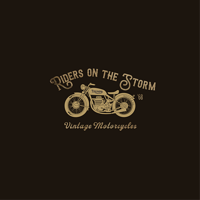 Riders On The Storm branding design flat illustration logo motorbike motorcycle riders vintage vintage logo