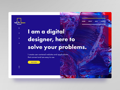 Portfolio landing page - Tall&Keen adobexd blue branding landing typography ui ui ux ux webdesign website