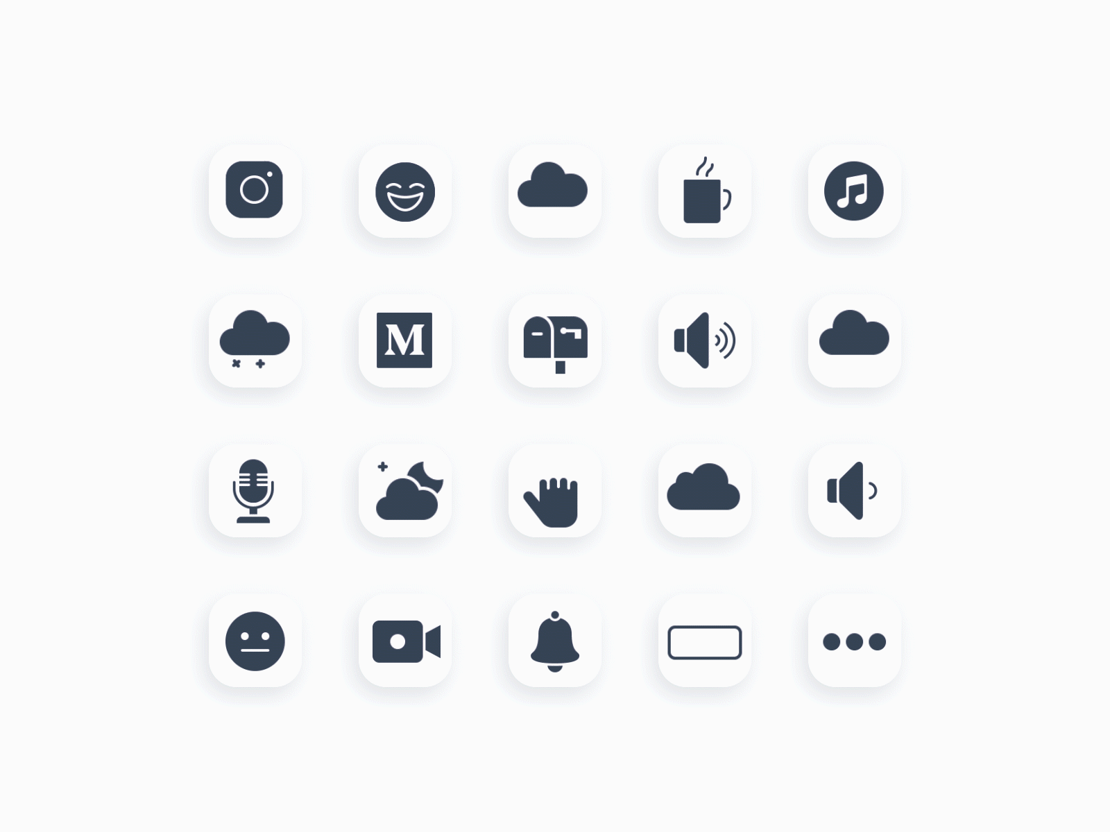 iOS Filled Animated Icons aftereffects animated animation design flat icon set icons illustrator instagram load mail motion music ui ux vector weather web