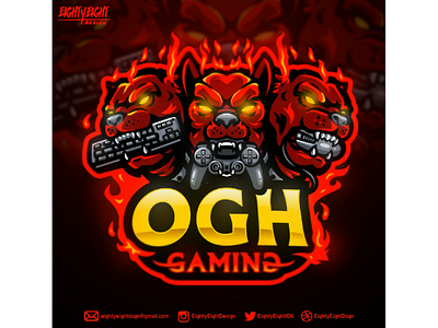 OGH GAMING avatar cerberus cerberus logo esport logo illustration logo logomaker mascot mascot cerberus mascot logo mixer sport logo streamer logo twitch wolf wolf logo youtube