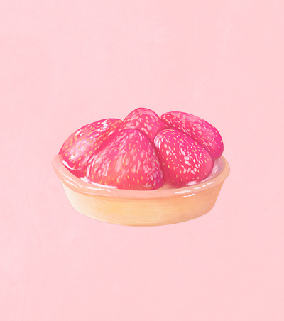 Strawberry Tart color pencil digital artist food food illustration illustration photoshop pink procreate