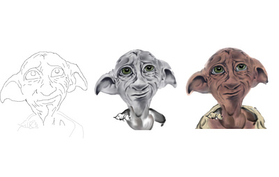 dobby workflow digital art digital artsketches digitalart photoshop photoshop art sketch