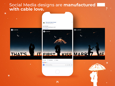 Social Media designs are manufactured with cable love branding cable design facebook post first graphic kiss love media post post design social media