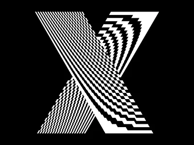 X - 36days of type - #36daysoftype - 2020 36days 36daysoftype calligraphy custom type free font geometric graphic design illustration letter lettering modular op art opart optical art sergi delgado typography x
