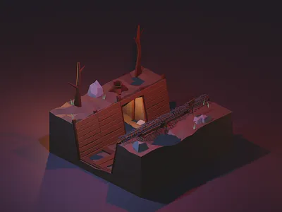World War I Trench 1918 3d blender3d dark illustration lowpoly trench war world war