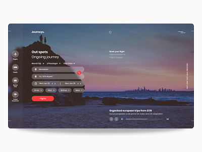 Journeys. airline concept design design homepage interaction interface landing page minimal minimal design minimalism ui user user experience user interface ux web web design