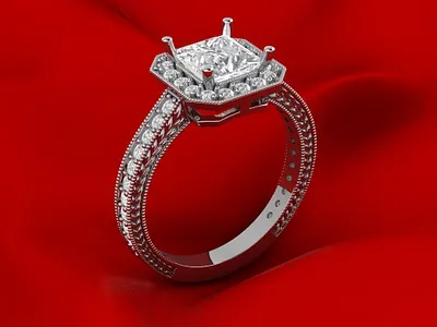 Luxury Princess Ring 3D Model jewel jewelery jewellery jewelry jewelry design jewelry designer jewels matrix rhino3d rhinoceros