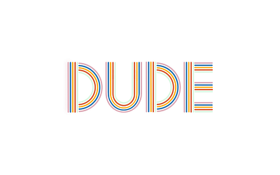 DUDE branding design dude feminist genderneutral illustration logo minimalism rainbow simplicity