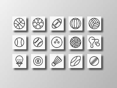 Sports Balls (Outline) ball balls branding creative design designer doodle icon icon bundle icon set iconfinder icons illustration outline pictogram sport sports supplies supplyanddesign vector