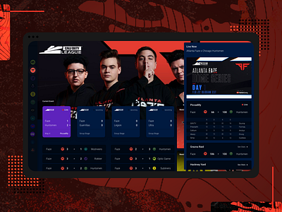 Call Of Duty League Live dashboard design esports explore product ui ux visual design web design